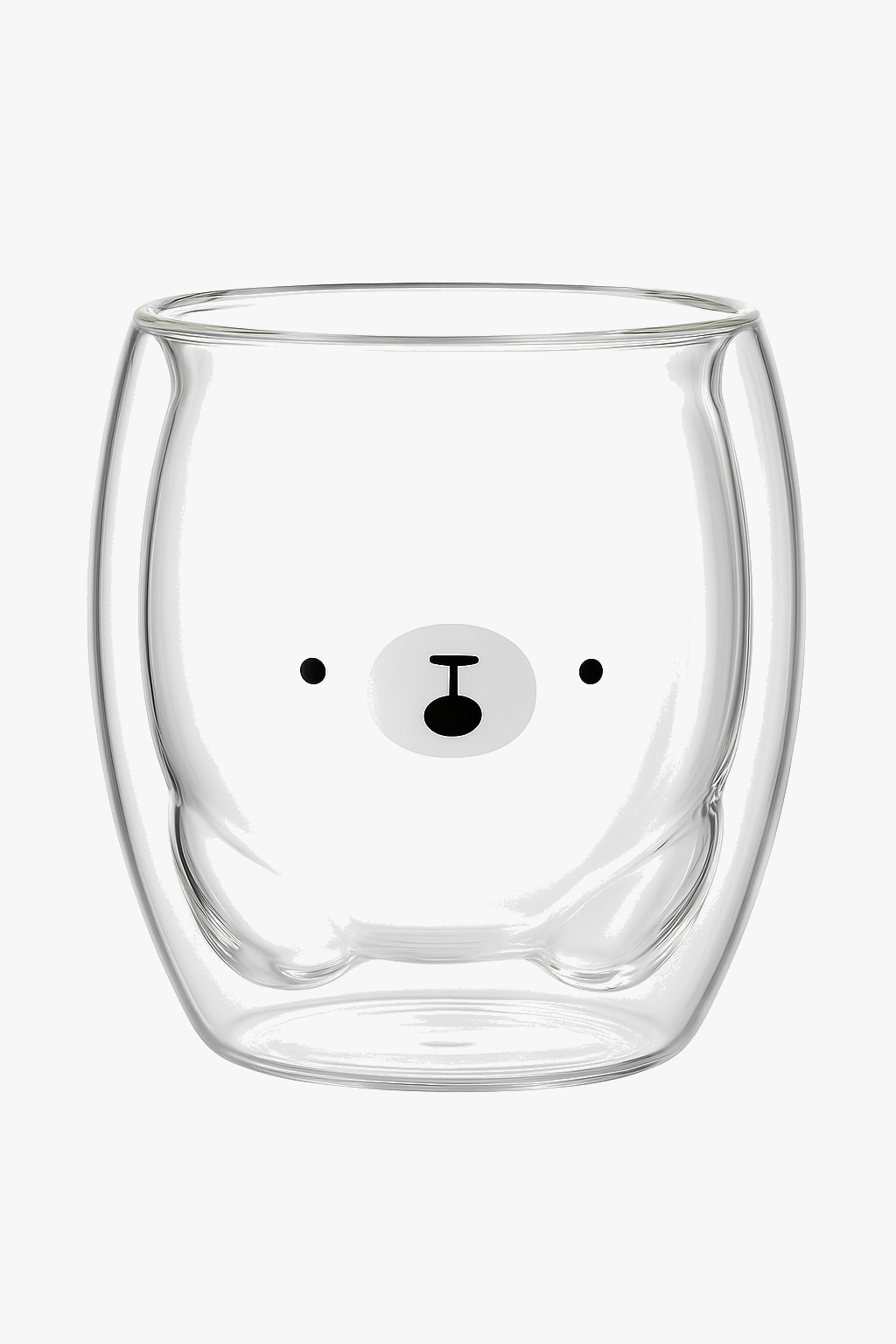 Tasse verre double paroi motifs ours canard 3d