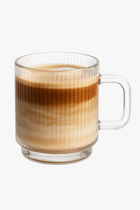 Tasse verre strié vertical avec anse 350 ml