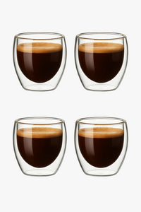 Tasses verre double paroi borosilicate isolant lot 4