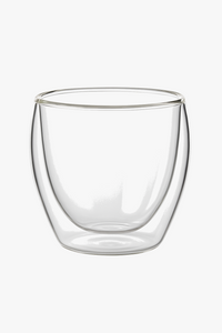 Tasses verre double paroi isolante style rayé