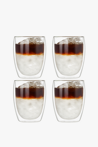 Tasses verre double paroi isolantes style moderne cafe (lot de 4)
