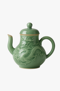 Théière céladon yue kiln dragon phénix relief filtre