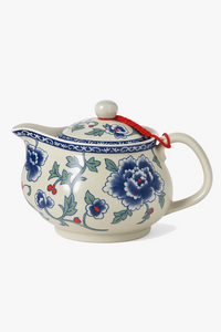 Théière céramique jingdezhen motif traditionnel avec filtre