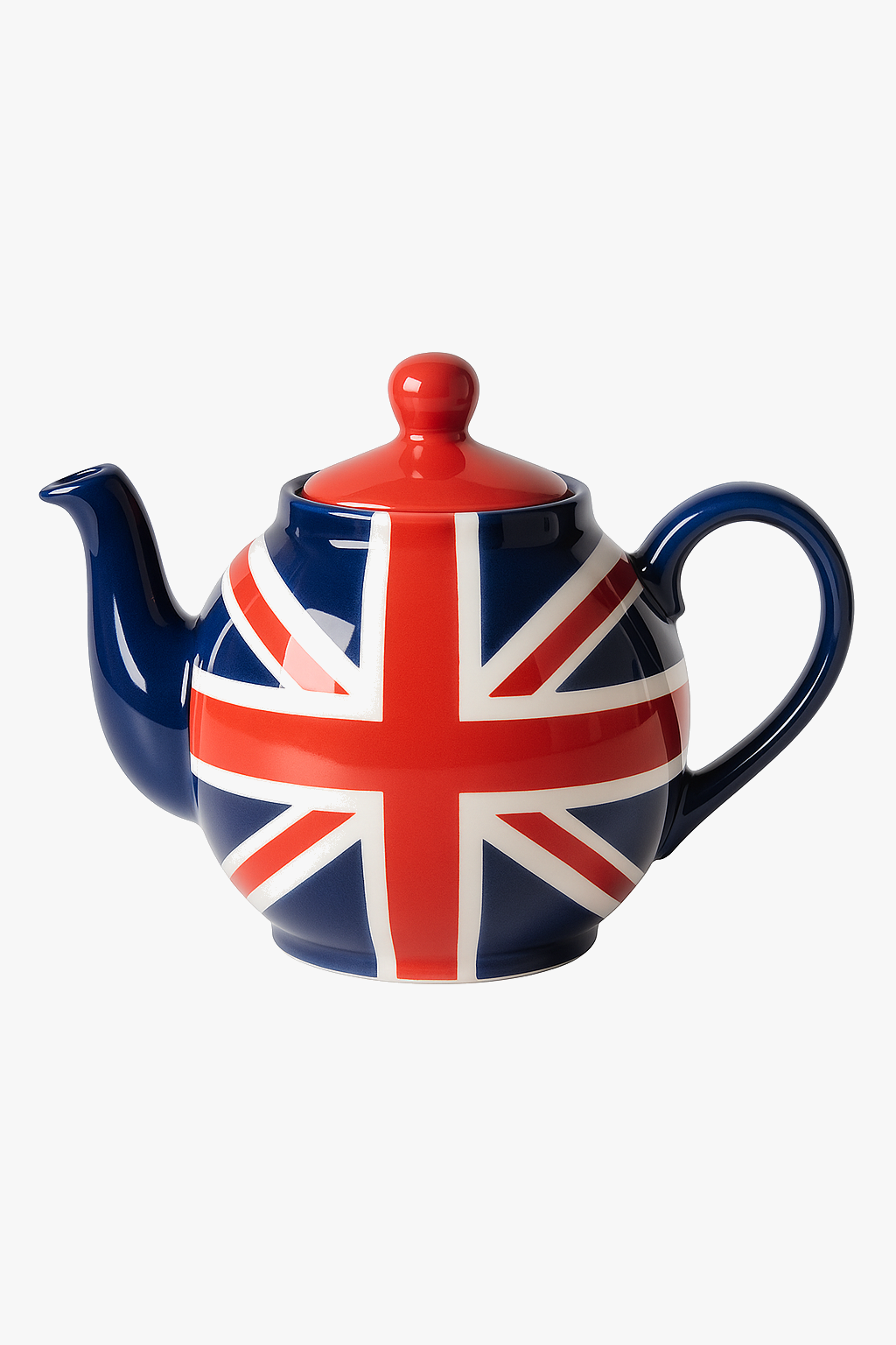 Théière céramique motif drapeau britannique infuseur inox
