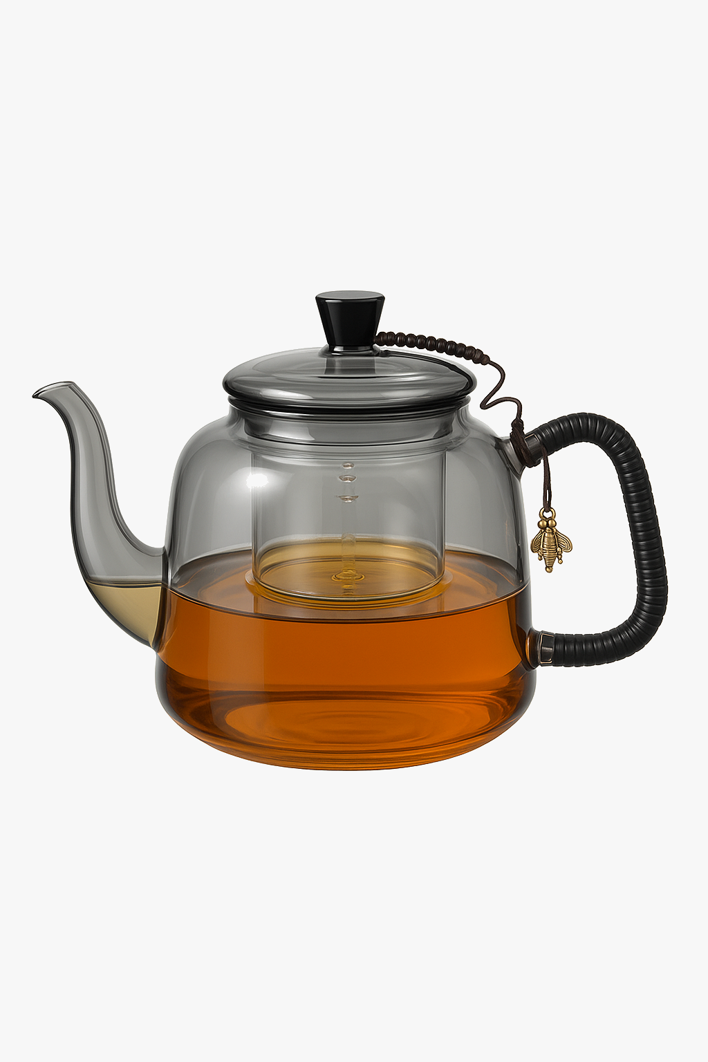 Théière en verre borosilicate 1.2l infuseur double compartiment