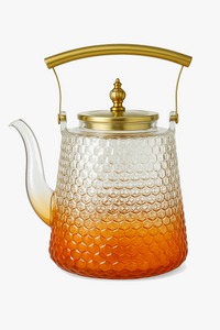 Théière japonaise verre borosilicate rétro poignée cuivre