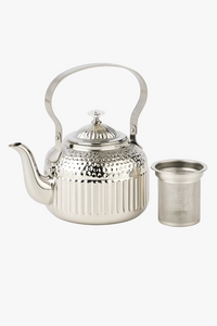 Theiere acier inox martelee 18l avec filtre integre