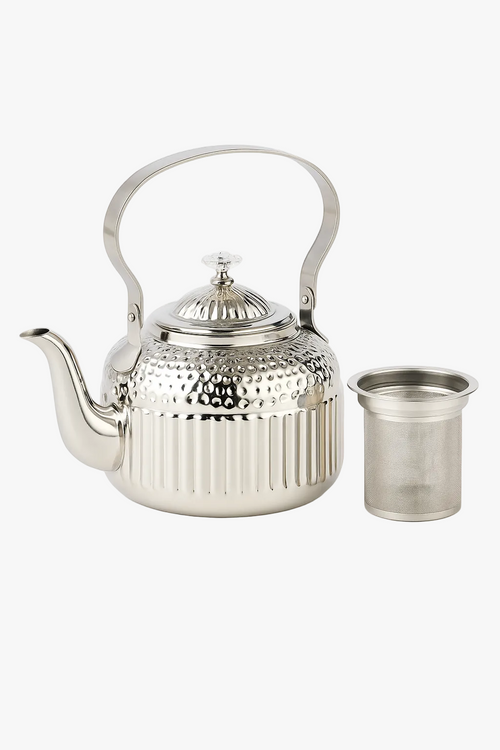 Theiere acier inox martelee 18l avec filtre integre