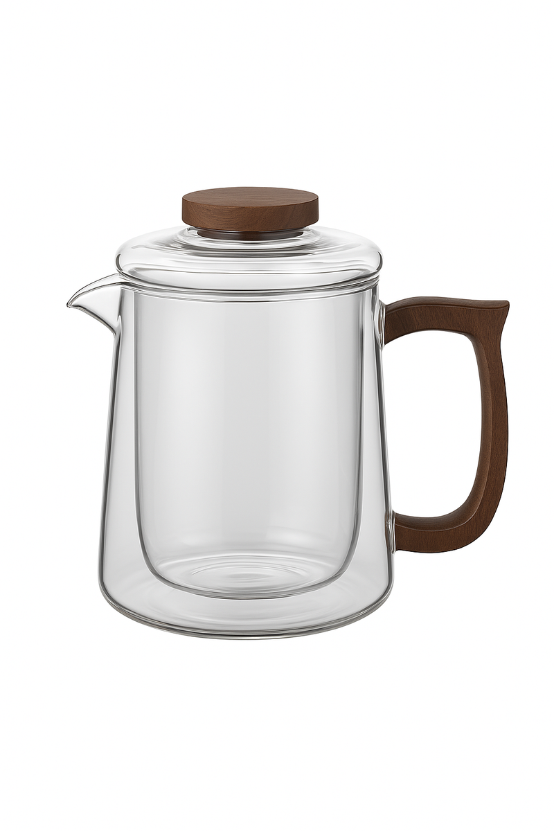Théière cafetière en verre portatif avec tasses puer