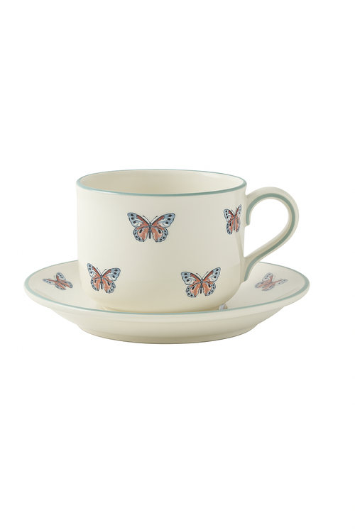 Theiere ceramique london pottery motifs animaux papillon infuseur - vue 3 sur 2