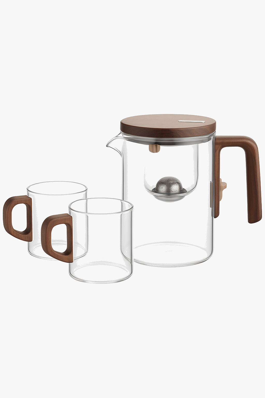 Theiere en verre chauffante avec infuseur filtre magnetique