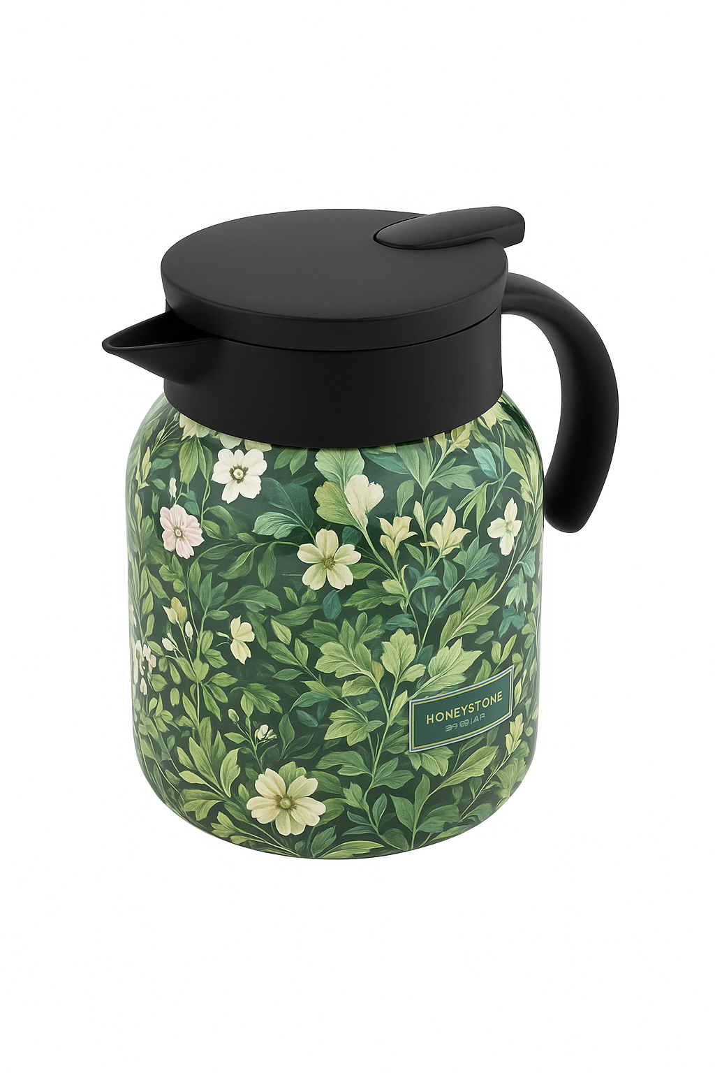 Théière isotherme vintage motif floral inox infuseur thermostat - vue 2 sur 2