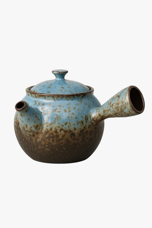 Theiere japonaise ceramique artisanale poignee laterale infuseur