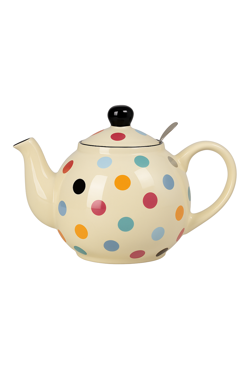 Théière london pottery motif pois céramique style anglais - vue 2 sur 2