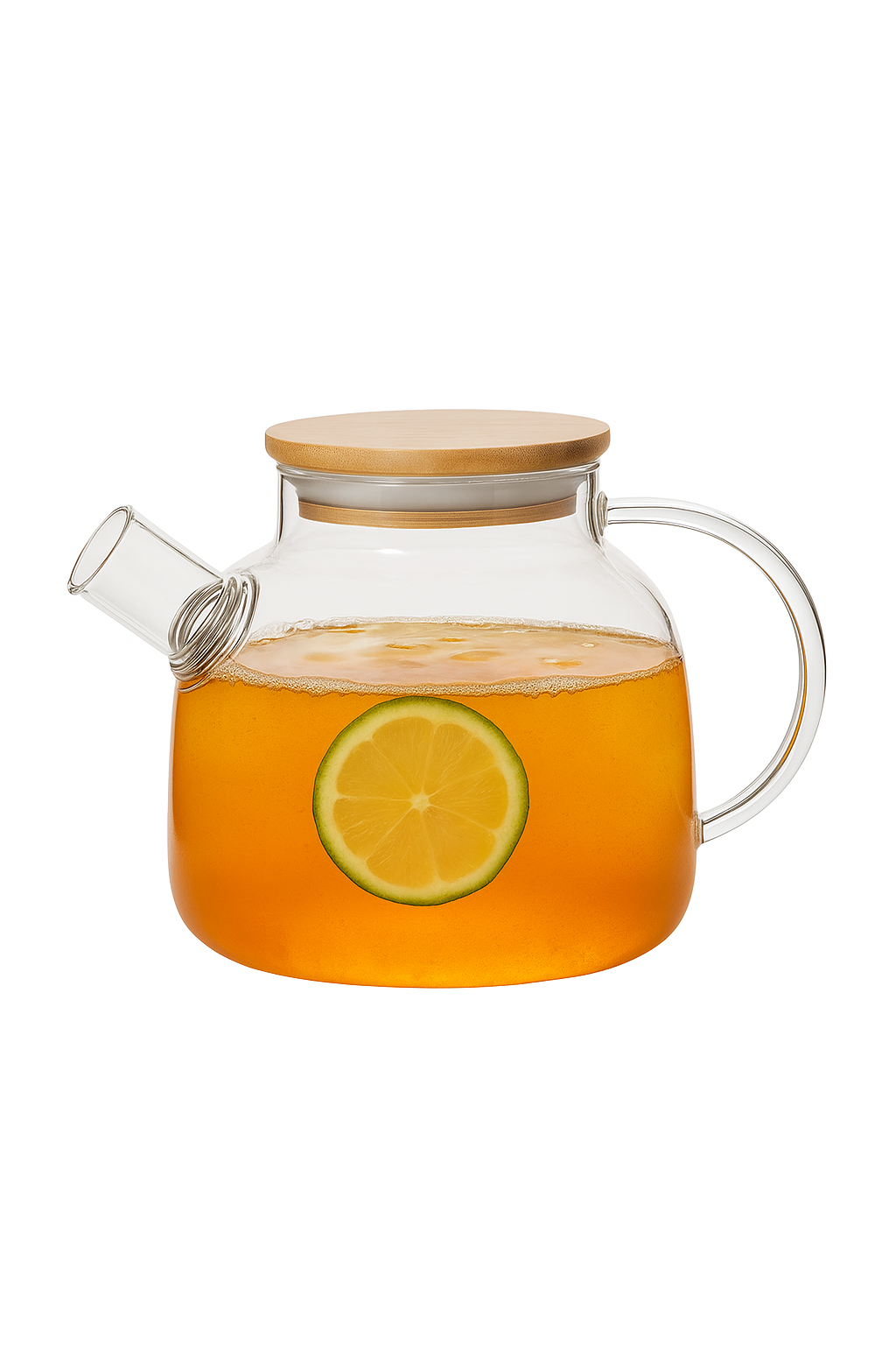 théière verre 1l couvercle bambou filtre amovible - vue 2 sur 2