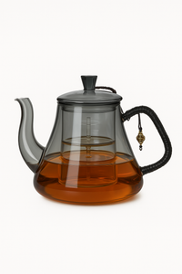 Théière verre borosilicate infuseur double compartiment 1 2l