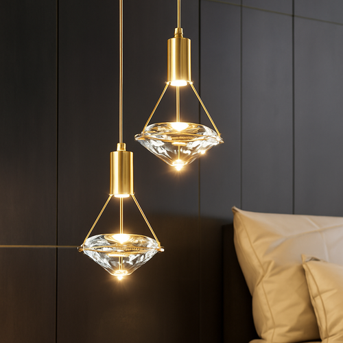 Thrisdar K9 cristal suspension LED lampe moderne Table de chevet suspension lampe cuisine salle à manger chambre lustre suspension - vue 2 sur 7