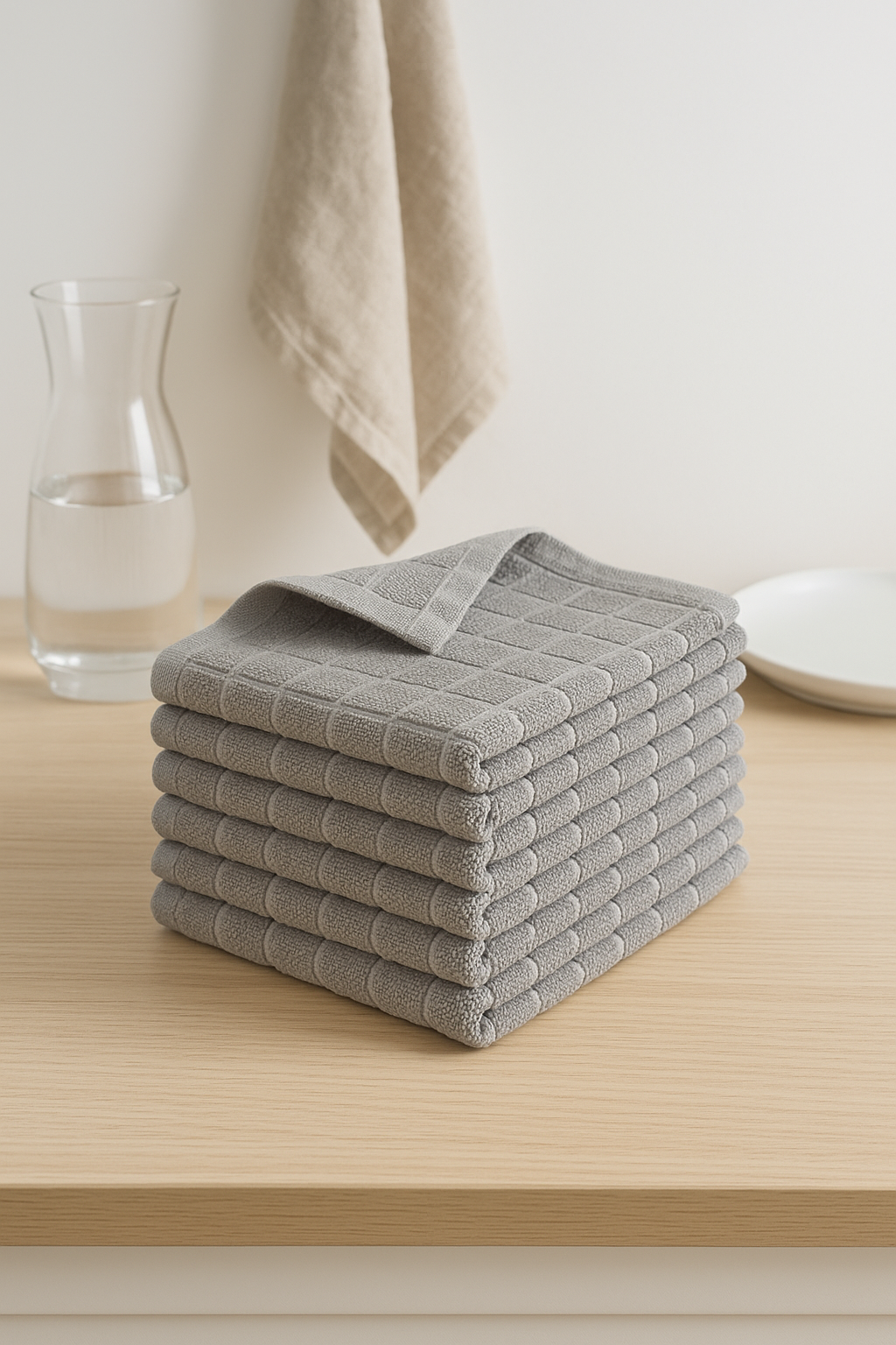 Torchon de cuisine coton éponge gaufré absorbant lot