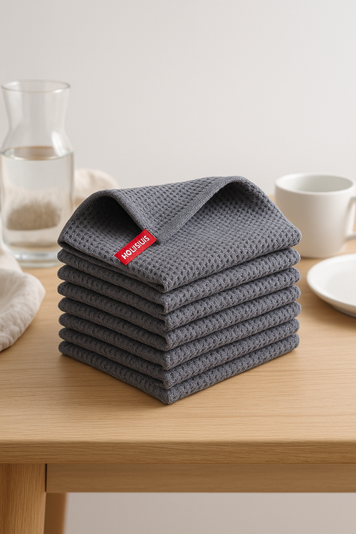 Torchon de cuisine coton gaufré absorbant vaisselle - vue 2 sur 2