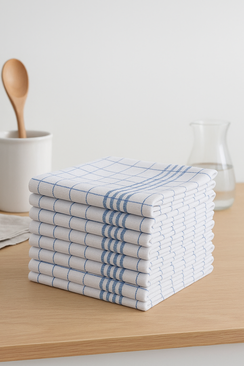 Torchon de cuisine gaufré absorbant coton nettoyage vaisselle - vue 2 sur 2