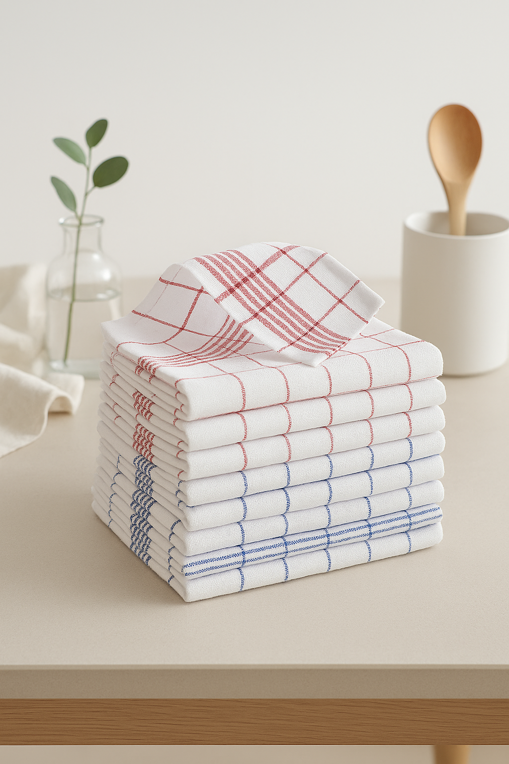 Torchon de cuisine motif carreaux absorbant séchage rapide - vue 2 sur 2