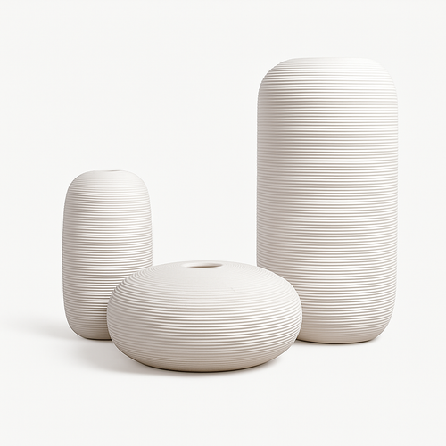 Vase en céramique blanche style japonais Zen - vue 2 sur 6