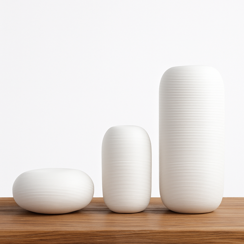 Vase en céramique blanche style japonais Zen - vue 4 sur 6