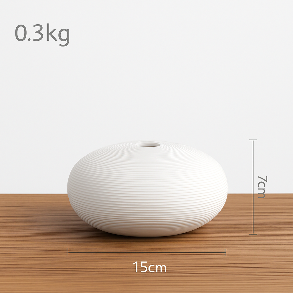 Vase en céramique blanche style japonais Zen - vue 6 sur 6