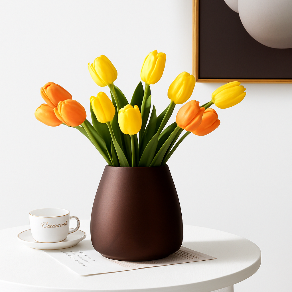 vase en verre dépoli nordique pour fleurs et décoration - vue 3 sur 11