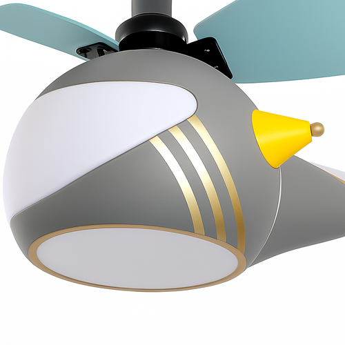 ventilateur créatif hélicoptère pour chambre d'enfant décorative - vue 6 sur 9