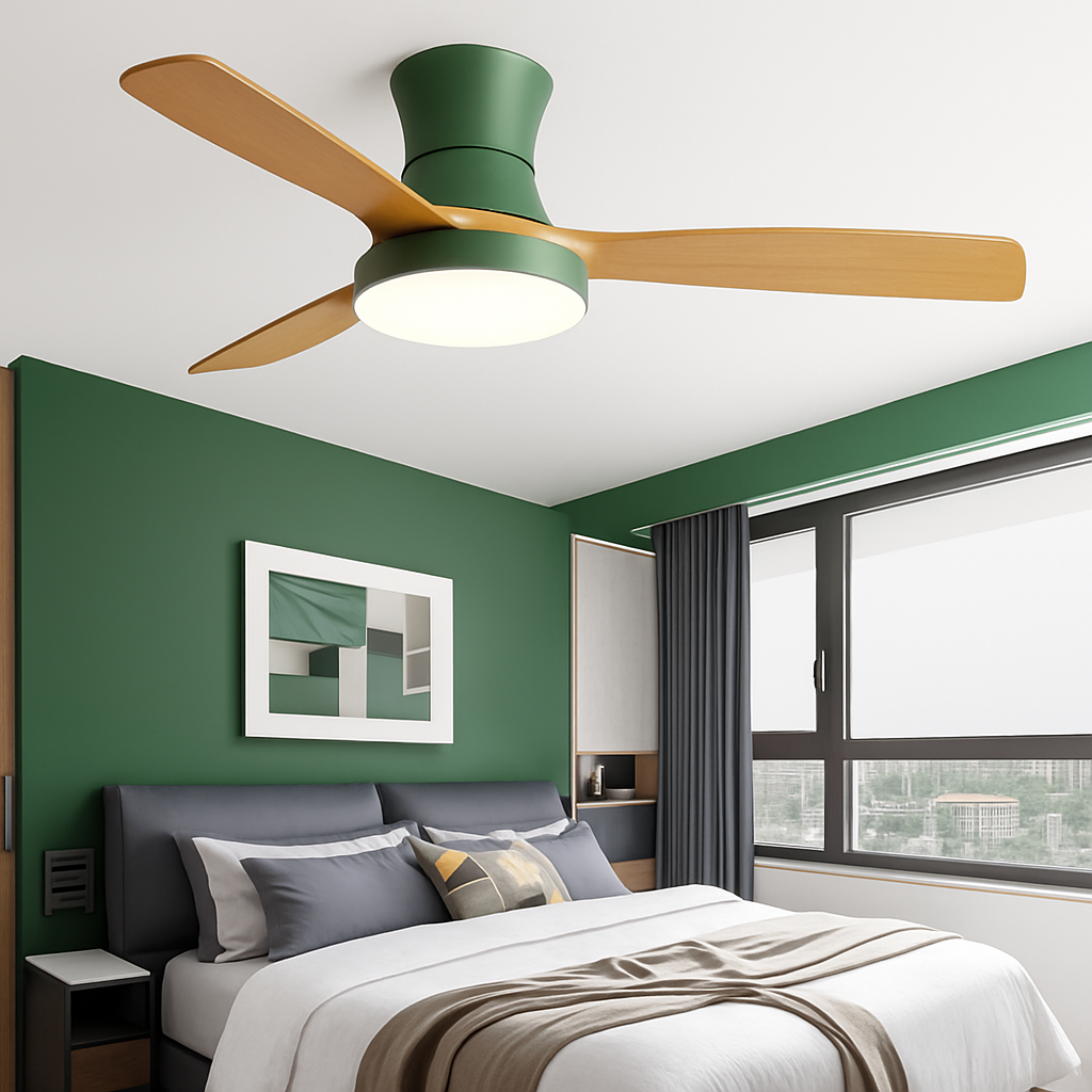 ventilateur de plafond américain léger avec lumière et contrôle électrique