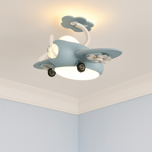 ventilateur de plafond avec led pour chambre enfant et aire de jeux - vue 2 sur 9