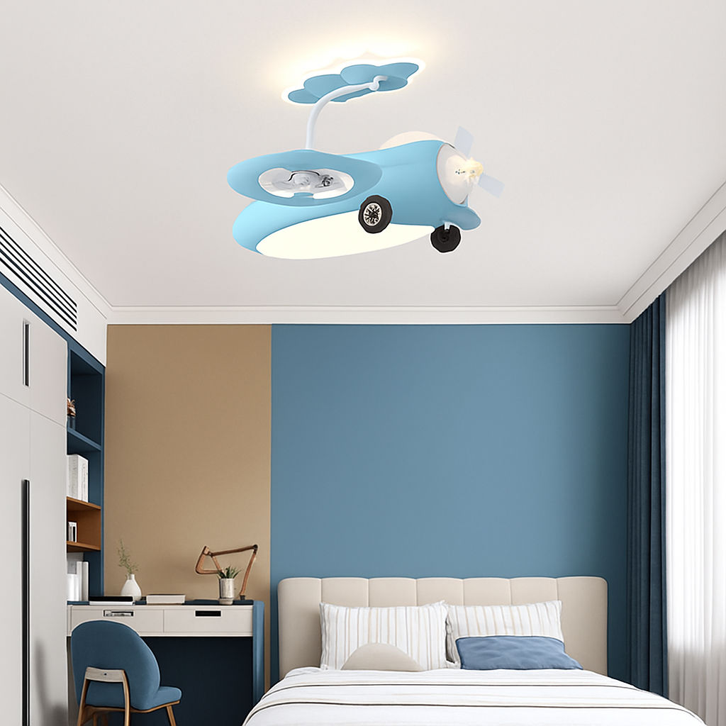 ventilateur de plafond avec led pour chambre enfant et aire de jeux - vue 3 sur 9
