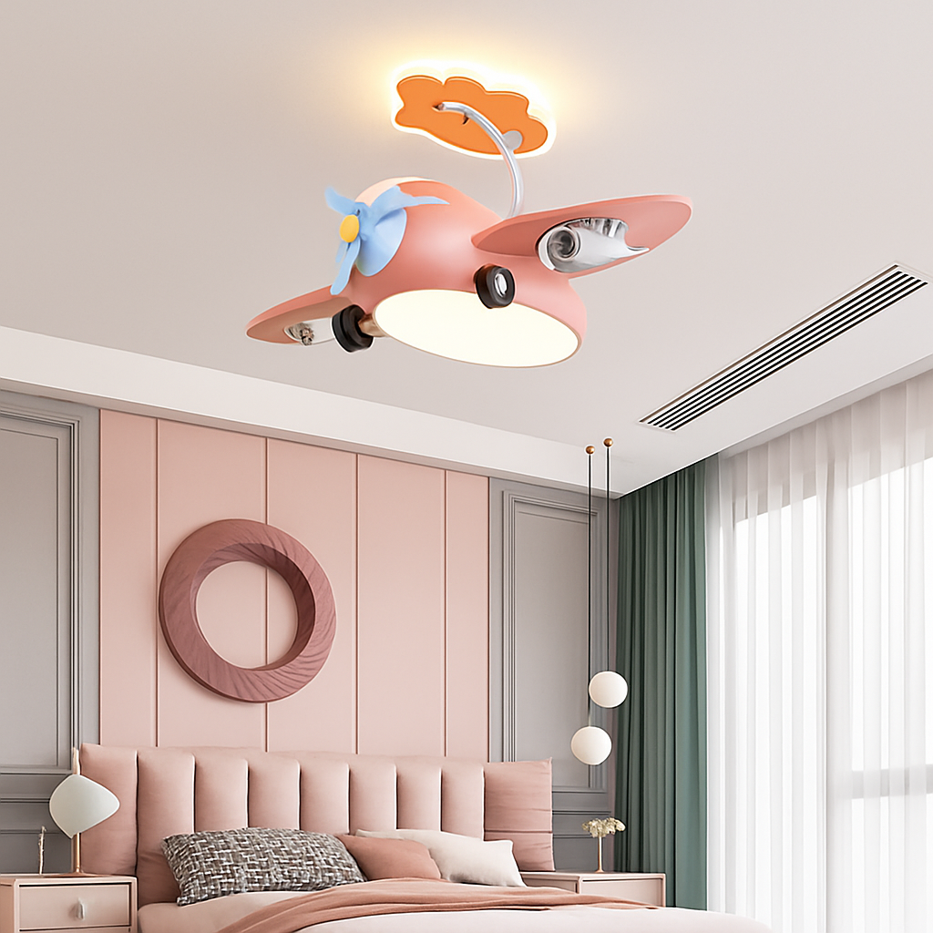 ventilateur de plafond avec led pour chambre enfant et aire de jeux - vue 4 sur 9
