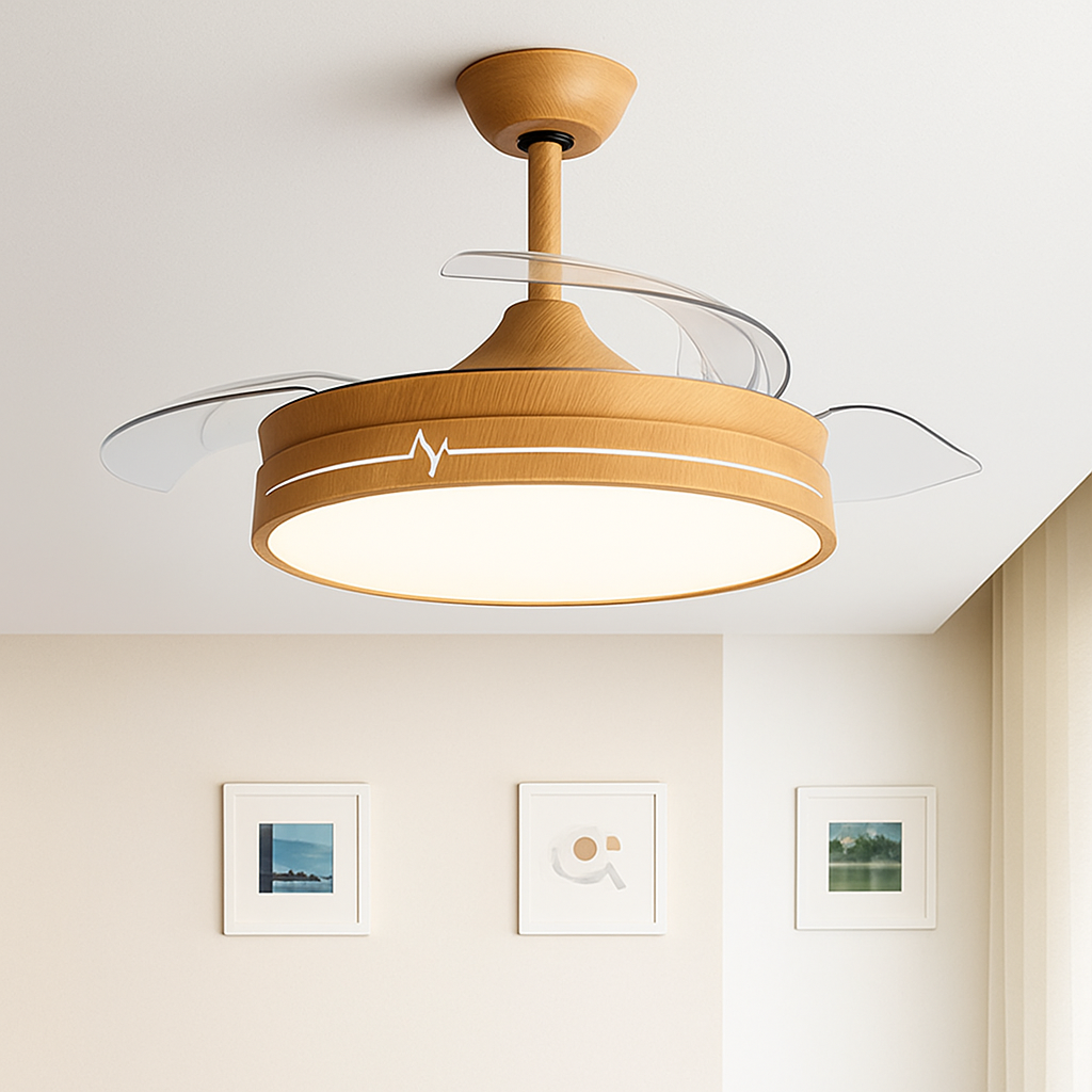 ventilateur de plafond avec lumière et contrôle caché moteur dc - vue 3 sur 12
