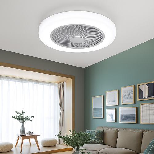ventilateur de plafond avec télécommande dimmable et lumière LED minimaliste - vue 11 sur 11