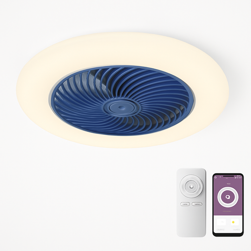 ventilateur de plafond avec télécommande dimmable et lumière LED minimaliste - vue 6 sur 11