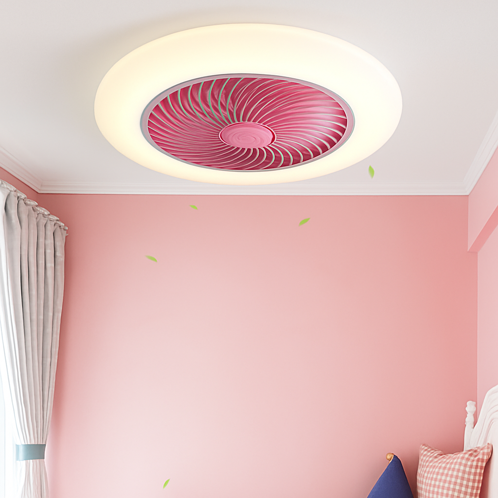 ventilateur de plafond avec télécommande dimmable et lumière LED minimaliste - vue 9 sur 11