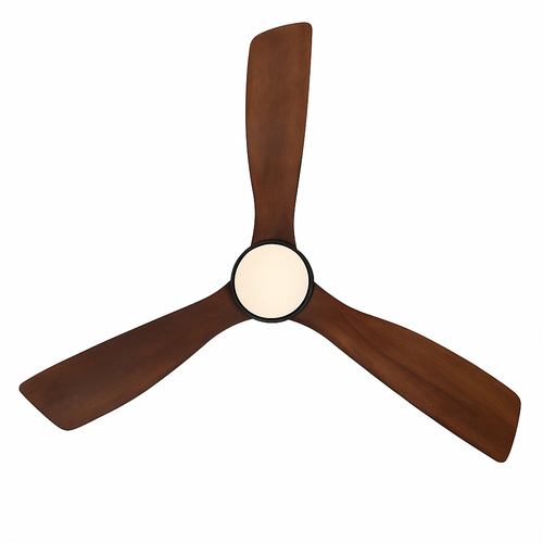 ventilateur de plafond bois 3 pales avec lumière et télécommande - vue 4 sur 8