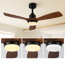 ventilateur de plafond bois 3 pales avec lumière et télécommande