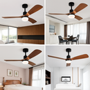 ventilateur de plafond bois 3 pales avec lumière et télécommande