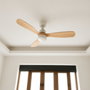 ventilateur de plafond en bois design vintage avec lumière intégrée