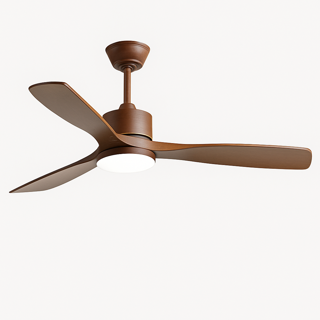ventilateur de plafond en bois lumineux avec télécommande