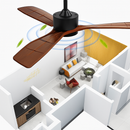 ventilateur de plafond en bois lumineux avec télécommande