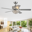 ventilateur de plafond en cristal avec télécommande et lumières