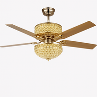 ventilateur de plafond en cristal avec télécommande et lumières