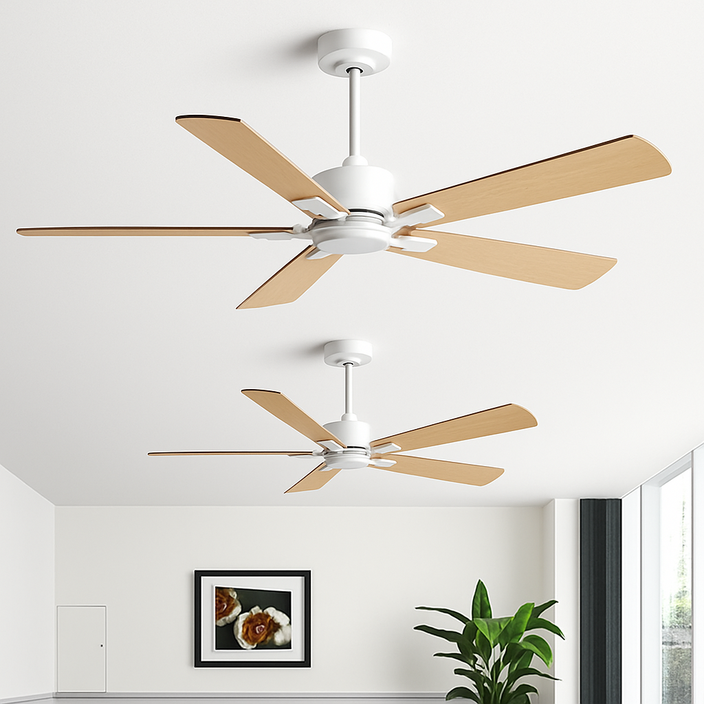 ventilateur de plafond industriel rétro sans lampe avec télécommande - vue 3 sur 12