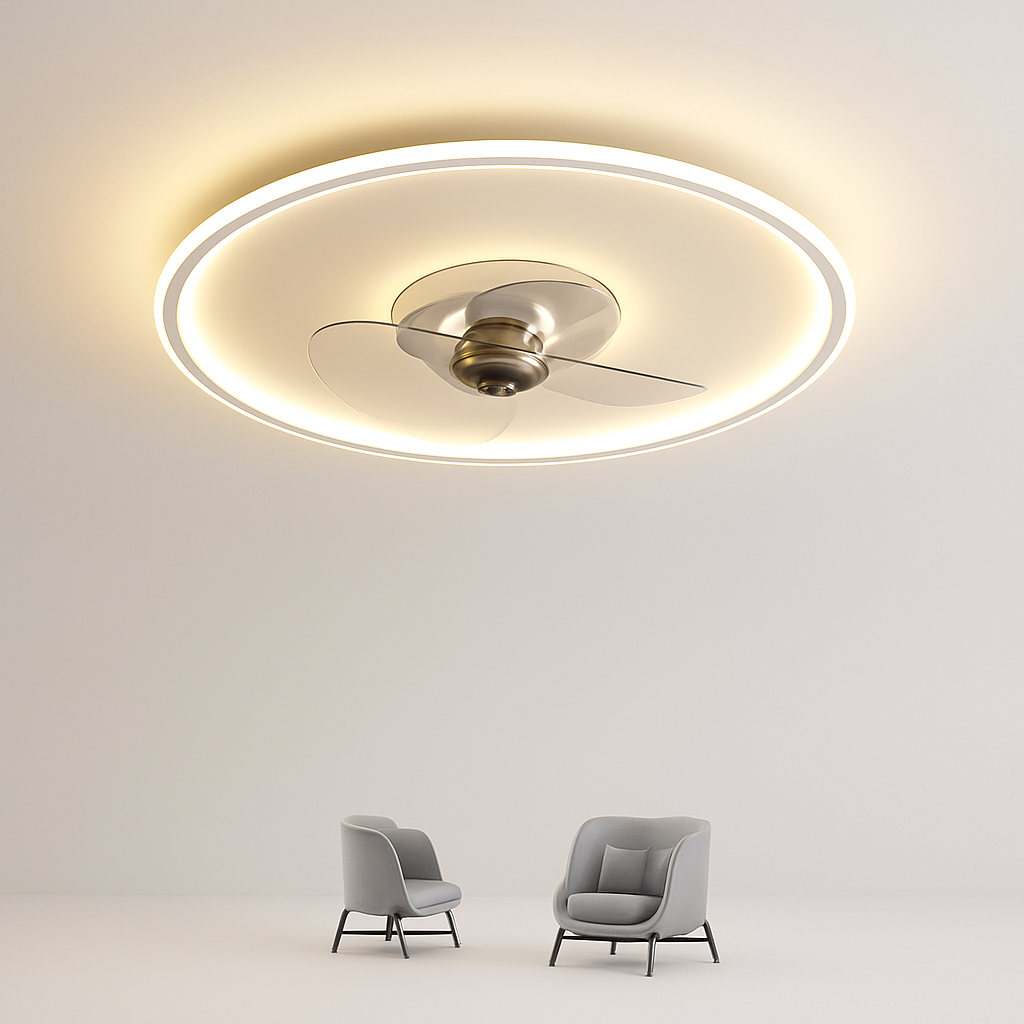 ventilateur de plafond intelligent avec télécommande et éclairage LED