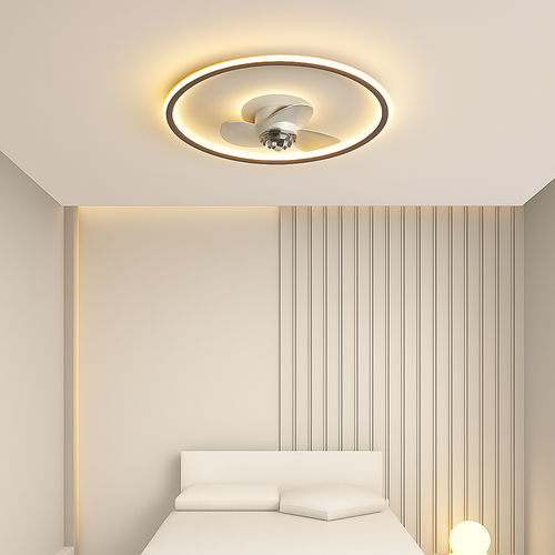 ventilateur de plafond intelligent avec télécommande et éclairage LED - vue 4 sur 11