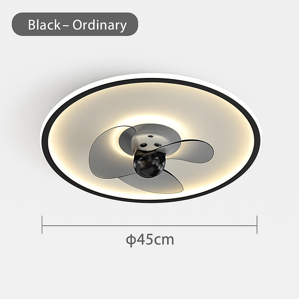 ventilateur de plafond intelligent avec télécommande et éclairage LED - vue 8 sur 11